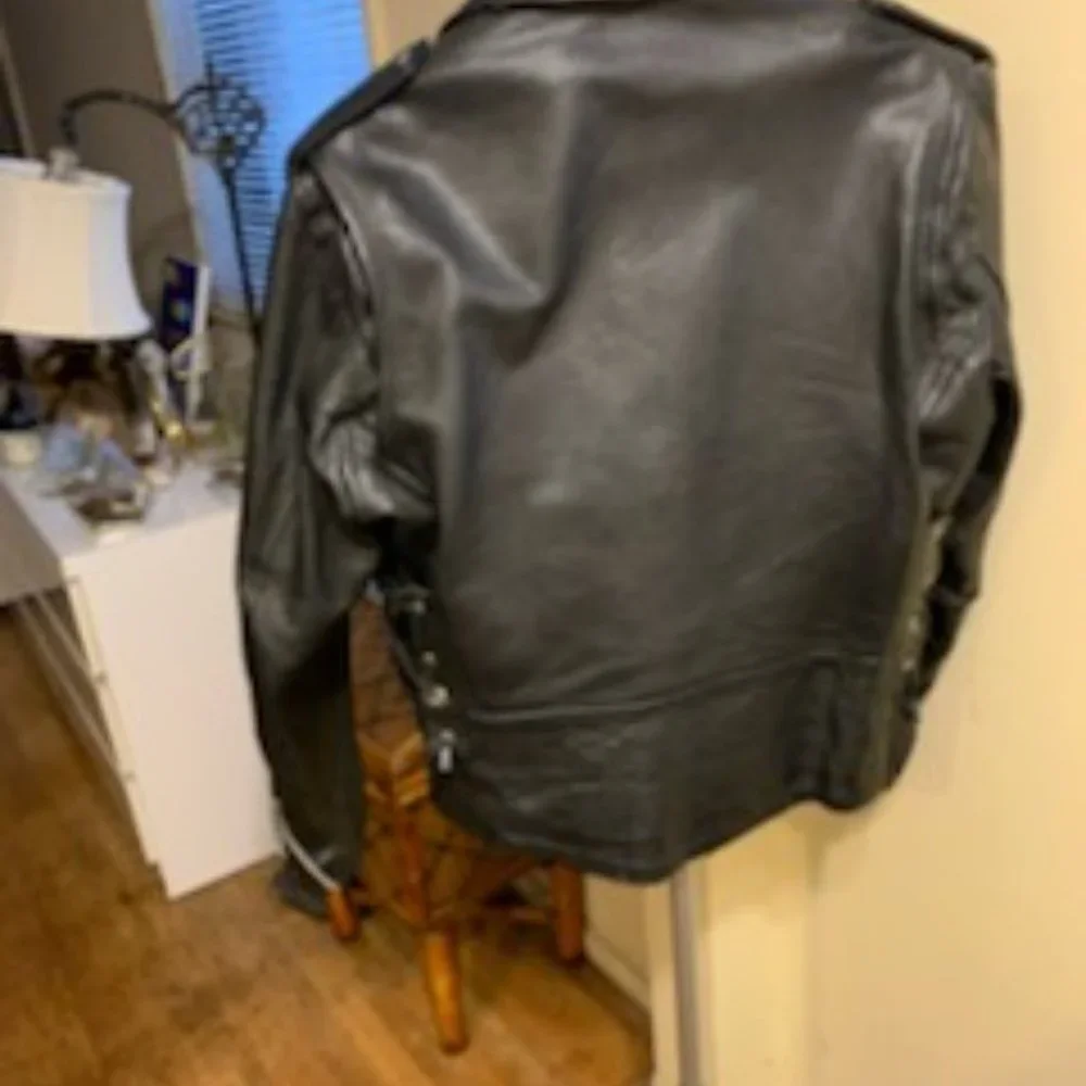 Vintage Moto Black Leather Jacket from The Antique Boutique